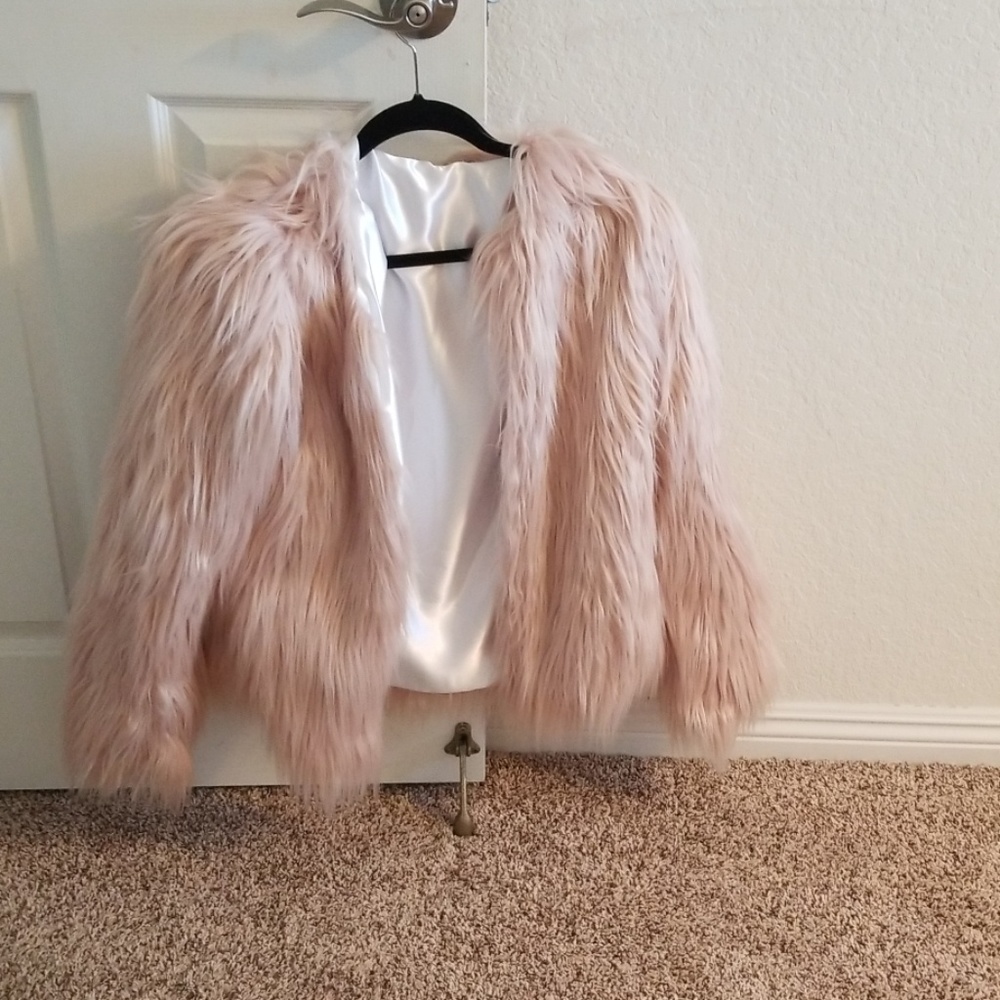 Pink furry jacket